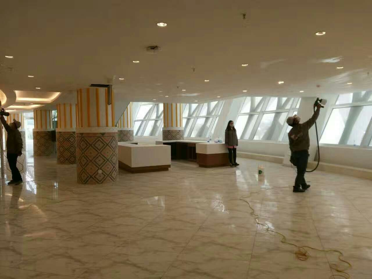 臨夏市民族大劇院頂面噴頭施工 臨夏市民族大劇院頂面噴頭施工